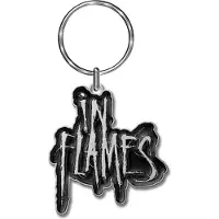 Rock Off In Flames Sleutelhanger Logo Zilverkleurig/Zwart
