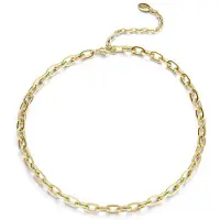 CO88 Collection 8CN-26206 – Dames Schakelketting – Goudkleurig – Ovalen Schakels – Verstelbaar 40+7 cm – Cadeau voor Vrouwen