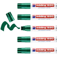 Edding 850 permanent marker, wigvormige punt 5-16 mm, groen, 5 stuks