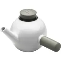 QDO theepot 1 liter 24 x 20 cm porselein/siliconen wit/taupe
