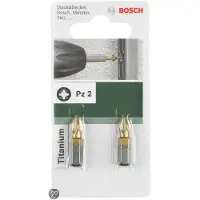 Bosch 2609255925 Pozidrive Bit 25 mm Titanium - PZ1 (2st)