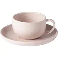 Costa Nova - servies - kop & schotel Pacifica roze - 0,22L - aardewerk - H 5 cm