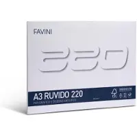 Favini – Tekenblok A3 – 20 Vellen – Wit – 220 g/m² – Ruw Oppervlak – Voor Potlood, Houtskool & Pastel – FSC – Gemaakt in Italië