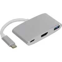 Velleman USB 3.1 type C kabel naar HDMI + USB 3.0 A + USB type C