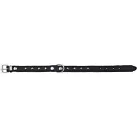 Trixie Halsband Leer - met noppen - 21 tot 25 cm - 12 mm - Zwart