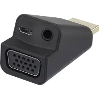 Renkforce HDMI / VGA Adapter [1x HDMI-stekker - 1x VGA-bus, Jackplug female 3.5 mm] Zwart