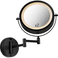 QAZQA Design badkamerspiegel zwart incl. LED verstelbaar IP44 - Vicino