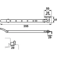 Axa Raamuitzetter Habilis 2635 30cm Oh RVS+Zwart