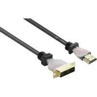 Renkforce RF-4212216 DVI-kabel DVI / HDMI Adapterkabel DVI-D 18+1-polige stekker, HDMI-A-stekker 1.80 m Zwart Vergulde