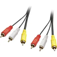 Lindy Composite cinch AV Aansluitkabel [3x Cinch-stekker - 3x Cinch-stekker] 1 m Zwart