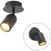 QAZQA Moderne badkamer spot zwart IP44 - Ducha