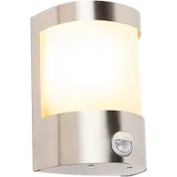 QAZQA Moderne buitenwandlamp RVS bewegingssensor IP44 - Mira