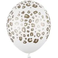 Party Deco - Ballonnen Wit opdruk Spots. (50 stuks)