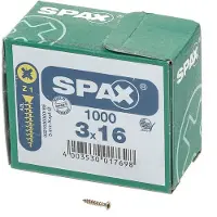Spax Spaanplaatschroef platverzonken kop geel verzinkt pozidriv 3.0x16mm