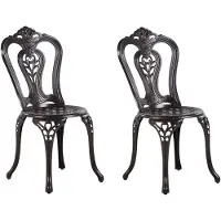 Beliani BOVINO - Tuinstoel set van 2 - Bruin - Aluminium