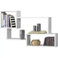 En.casa Wandplank Kvinesdal met 3 vakken 87x18x54 cm wit mat