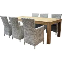 AVH-Collectie Capri Krista dining tuinset 240x100xH77,5 cm wit