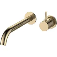 Regn 2-gats Inbouw Wastafelkraan Met Coldstart - Geborsteld Goud PVD - Messing - Kranen, Wastafelkranen, Inbouw Wastafelkranen - 8719689897284