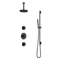 Hotbath Cobber IBS20 Inbouw Doucheset - Staafhanddouche - 20cm Hoofddouche - 15cm Plafondbuis - Glijstang - Chroom - Messing - Kranen, Douchekranen, - Kranen, Douchekranen, Douchesets, Inbouw