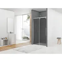 Van Rijn Products ST06300 Nisdeur Met Vast Deel 180 X 200cm Rookglas Chroom - Veiligheidsglas - Douche, Douchedeuren