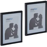 Relaxdays fotolijst 13 x 18 cm - set van 2 - passe-partout - wissellijst - zwart