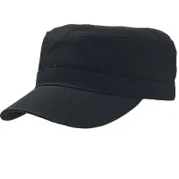 Atlantis Mannen, Kappen, Chino katoenen uniform militaire pet (pak van 2), Zwart, (Eén maat voor iedereen)