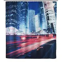 Wenko douchegordijn | Downtown | 180 x 200 | Textiel | anti-schimmel | incl ringen