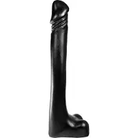 Dark Crystal XXL Dildo 25 x 3,5 cm - zwart