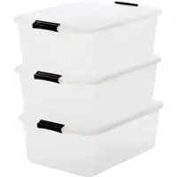 Iris Topbox Opbergbox -30L - Kunststof - Transparant - Set van 3