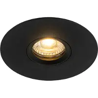QAZQA Moderne inbouwspot zwart GU10 50mm - Buco