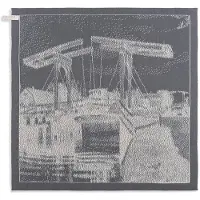 Knit Factory Brug Keukendoek - Ecru/Med Grey - 50x50 cm