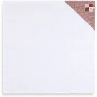Knit Factory Theedoek Block - Ecru/Roest - 65x65 cm