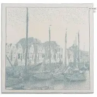 Knit Factory Haven Keukendoek - Ecru/Stone Green - 50x50 cm
