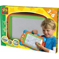 SES Creative – Magnetisch Tekenbord – 25x34 cm – Inclusief Pen en 2 Stempels – Montessori Speelgoed vanaf 3 jaar