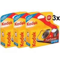 Kodak 3 pak - Wegwerpcamera met flitser - 27+12 foto's