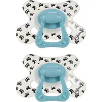 Difrax - Dental Fopspeen - 12+ Maanden - Witte Speen met Print - 2 st.