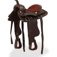 vidaXL Western zadel. hoofdstel en borstriem 12" echt leer bruin