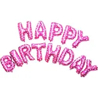Generik Roze folieballonnen in de vorm van letters 'HAPPY BIRTHDAY' (13 stuks) - Ballonnen verjaardag decoratie meisje