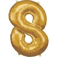Amscan Folieballon Cijfer 8 Junior 53 X 83 Cm Goud