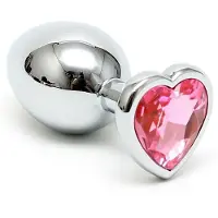 Rimba - Buttplug KLEIN met kristal in Hartvorm (unisex)