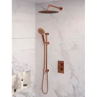 Brauer Edition Inbouwset Met 3-weg Thermostaat - Hoofddouche 30cm - Gebogen Wandarm 40cm - Ronde 3-standen Handdouche - Glijstang Met Aansluitbocht - Kranen, Douchekranen, Douchesets, Inbouw
