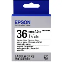 Epson LK-7WB2 magnetische tape zwart op wit 36mm (origineel)