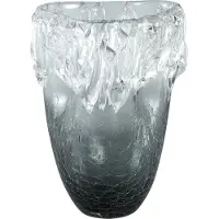 Ptmd Yula Grey glazen vaas bombey icicle S