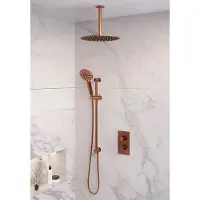Brauer Edition Inbouwset Met 3-weg Thermostaat - Hoofddouche 30cm - Plafondbuis 20cm - Ronde 3-standen Handdouche - Glijstang Met Aansluitbocht - Kranen, Douchekranen, Douchesets, Inbouw douchesets