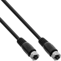 Valueline Eenvoudige zwarte coaxkabel met rechte f-connectoren - 10 meter