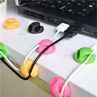 Peachy Kabelhouder dubbel 12 snoeren cable organizer clips - groen roze oranje