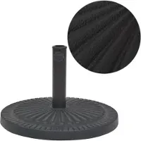 vidaXL Parasolstandaard, kunststof, rond, zwart, 29 kg