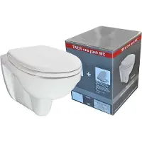 Xellanz Trevi wandcloset verkort Kiwa met Menir toiletzitting softclose en quick release glans wit