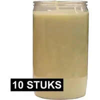 Spaas Candles 10x Witte grafkaarsen/gedenklichten 7 x 15 cm 6 dagen - Gedenkkaarsen