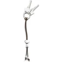 Georg Jensen Sleutelhanger Alfredo 2,9 X 7,3 Cm Rvs/leer Zilver